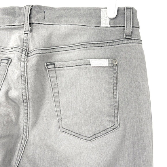 7 for all mankind Women's Skinny Raw Hem Mid Rise Grey Denim Jeans Size 29x28 - Picture 6 of 9